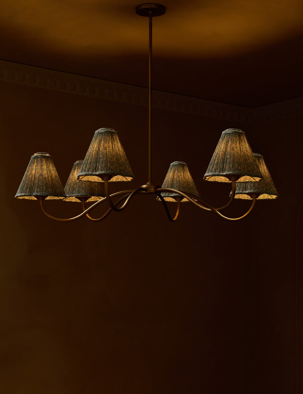 Juno Chandelier | Pleated Floral Shades, Elegant Design