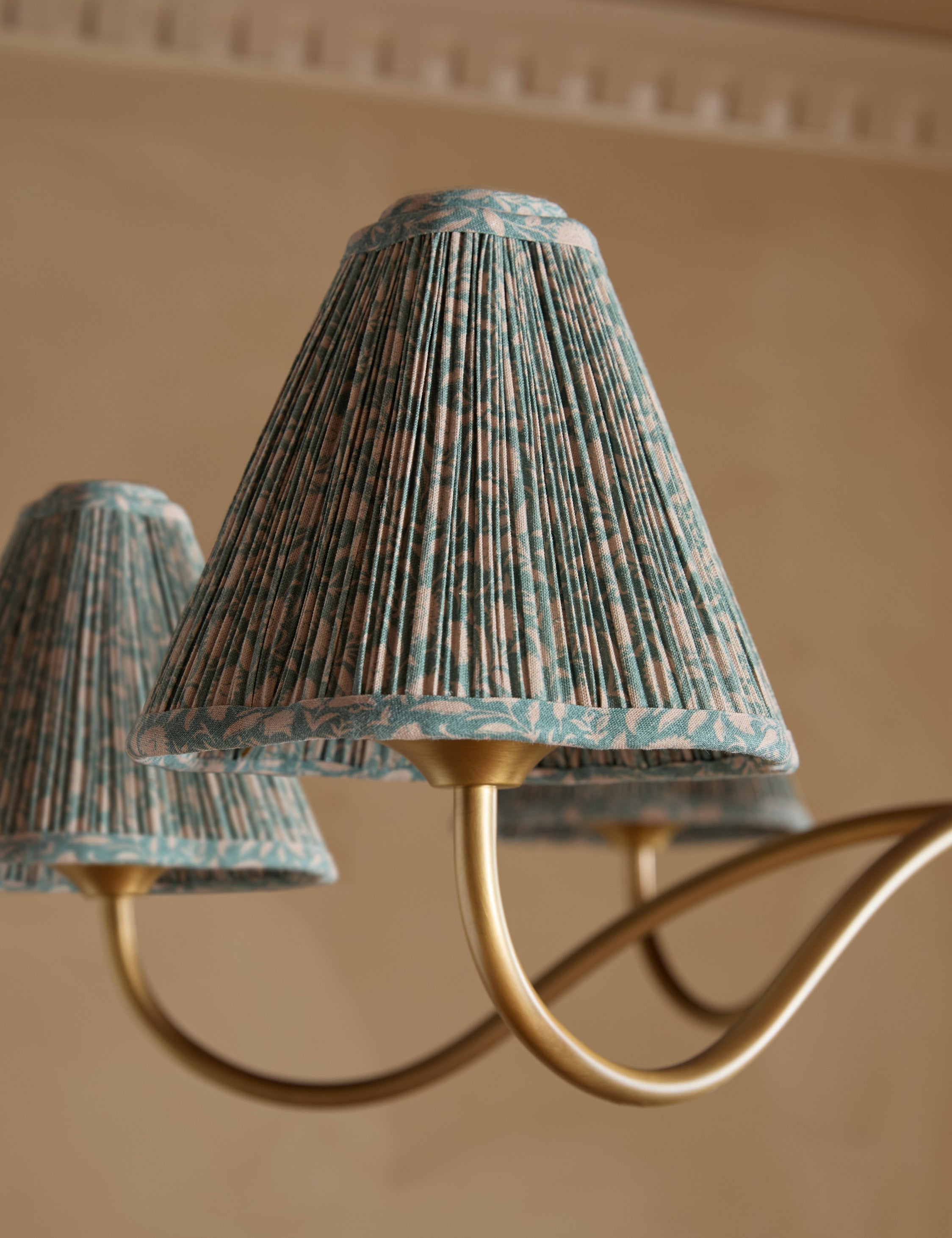Juno Chandelier | Pleated Floral Shades, Elegant Design