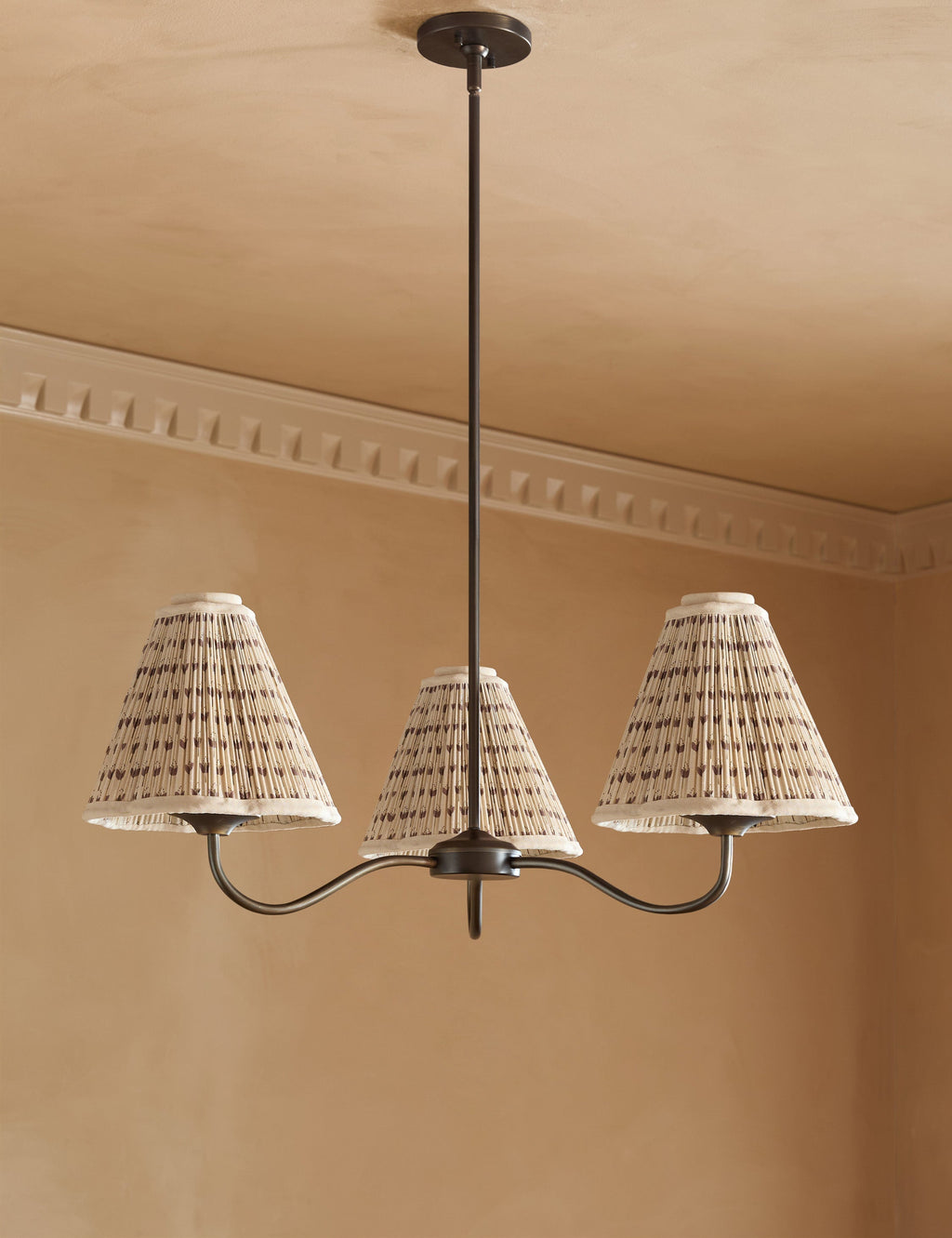 Juno Chandelier | Pleated Floral Shades, Elegant Design
