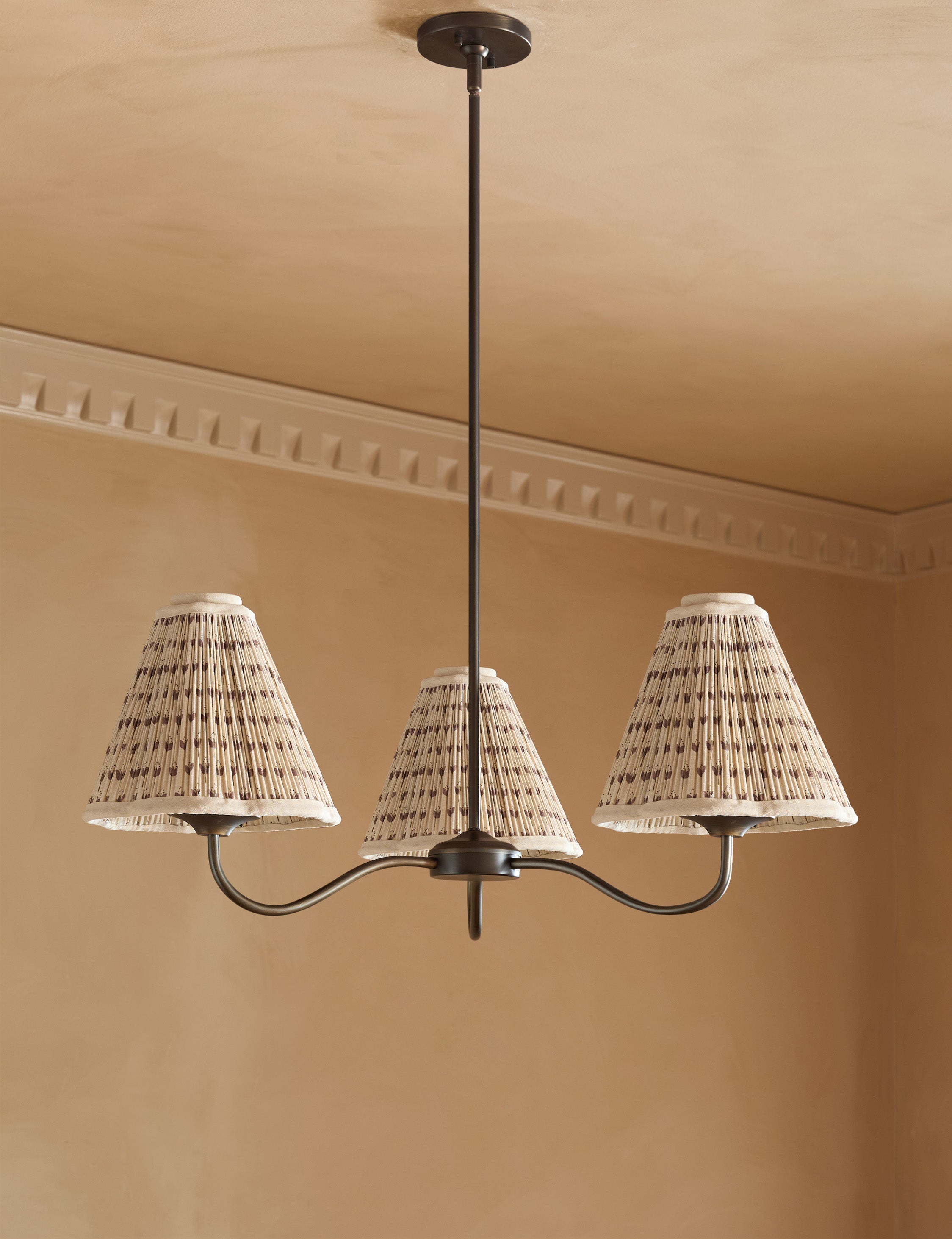 Juno Chandelier | Pleated Floral Shades, Elegant Design