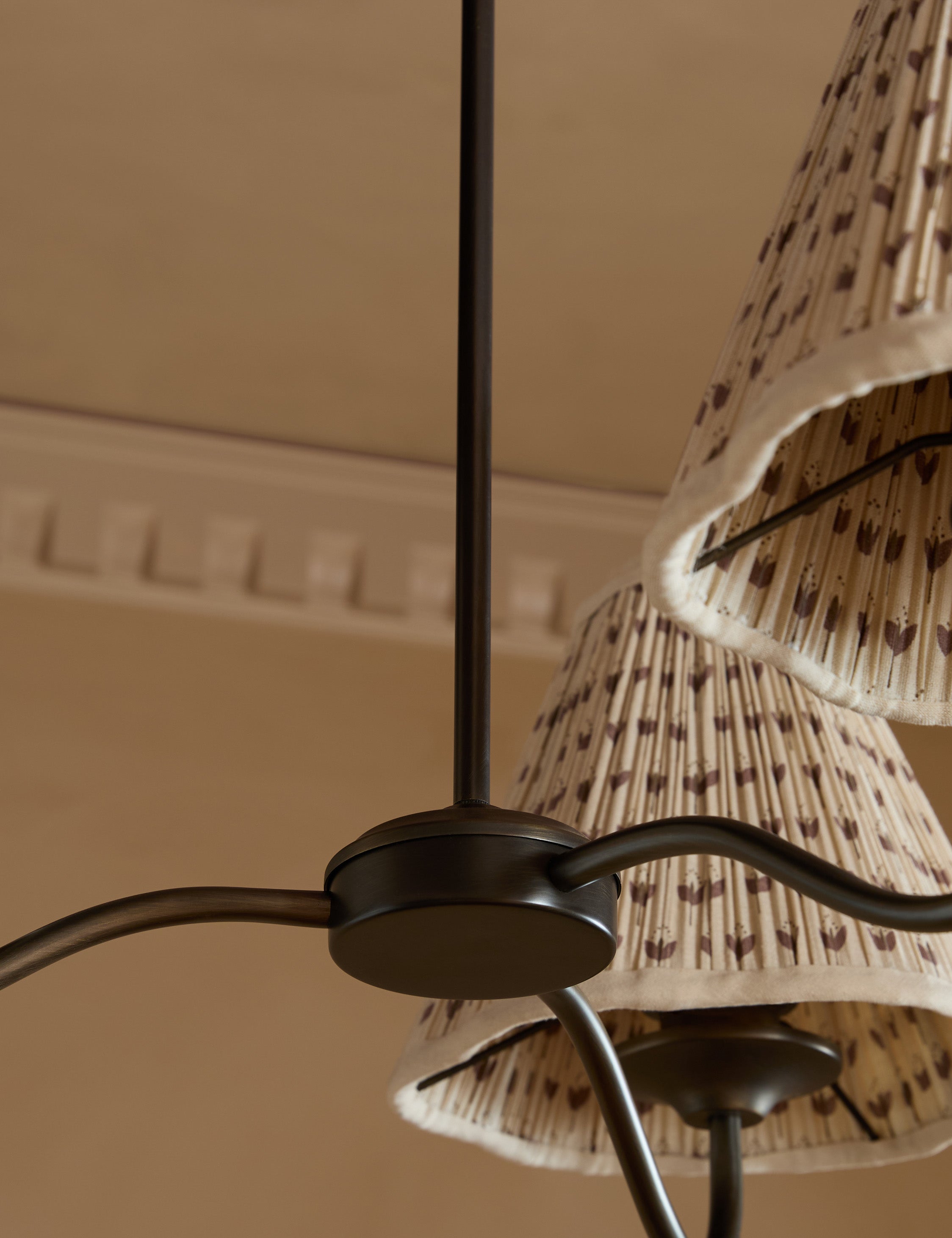 Juno Chandelier | Pleated Floral Shades, Elegant Design