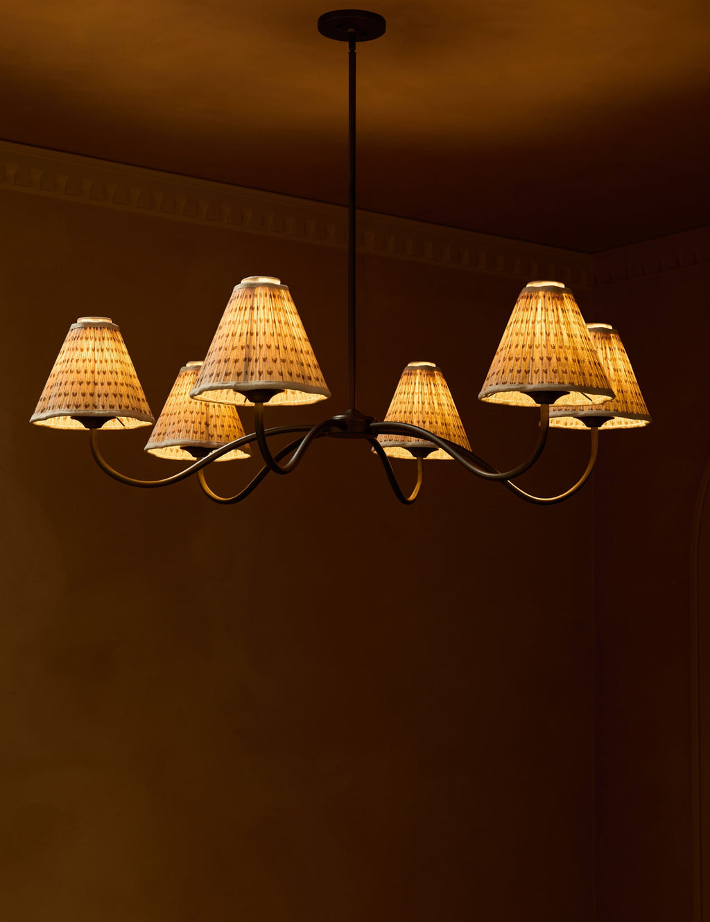 Juno Chandelier | Pleated Floral Shades, Elegant Design