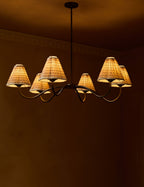 Juno Chandelier | Pleated Floral Shades, Elegant Design