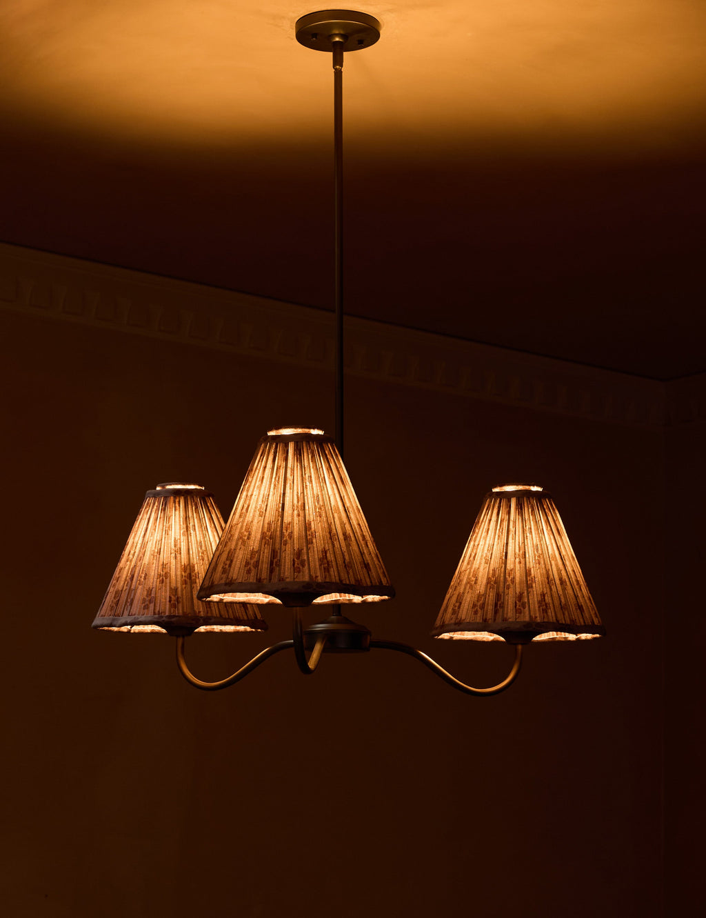 Juno Chandelier | Pleated Floral Shades, Elegant Design
