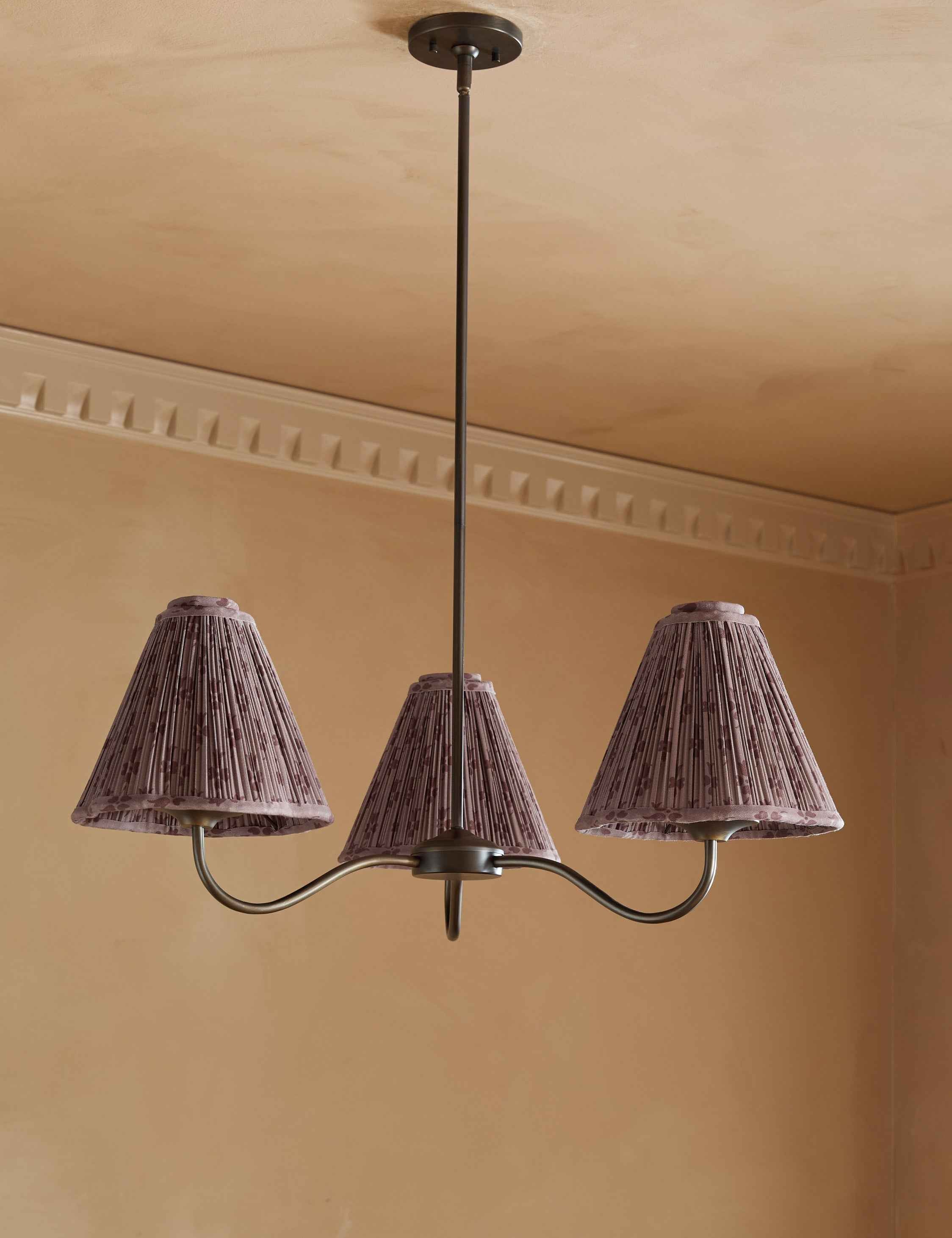 Juno Chandelier | Pleated Floral Shades, Elegant Design