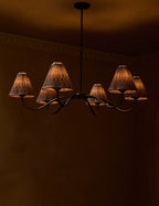 Juno Chandelier | Pleated Floral Shades, Elegant Design