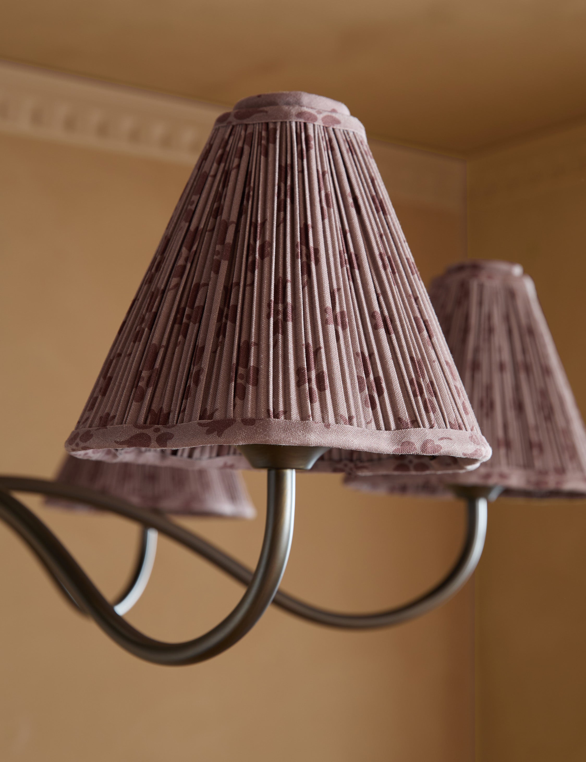 Juno Chandelier | Pleated Floral Shades, Elegant Design