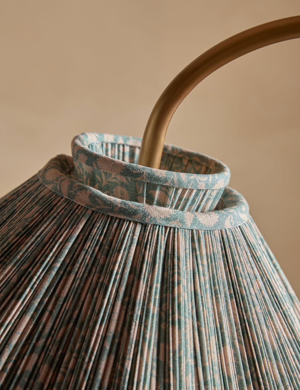 Juno Floor Lamp | Gooseneck Design, Floral Pleated Shade