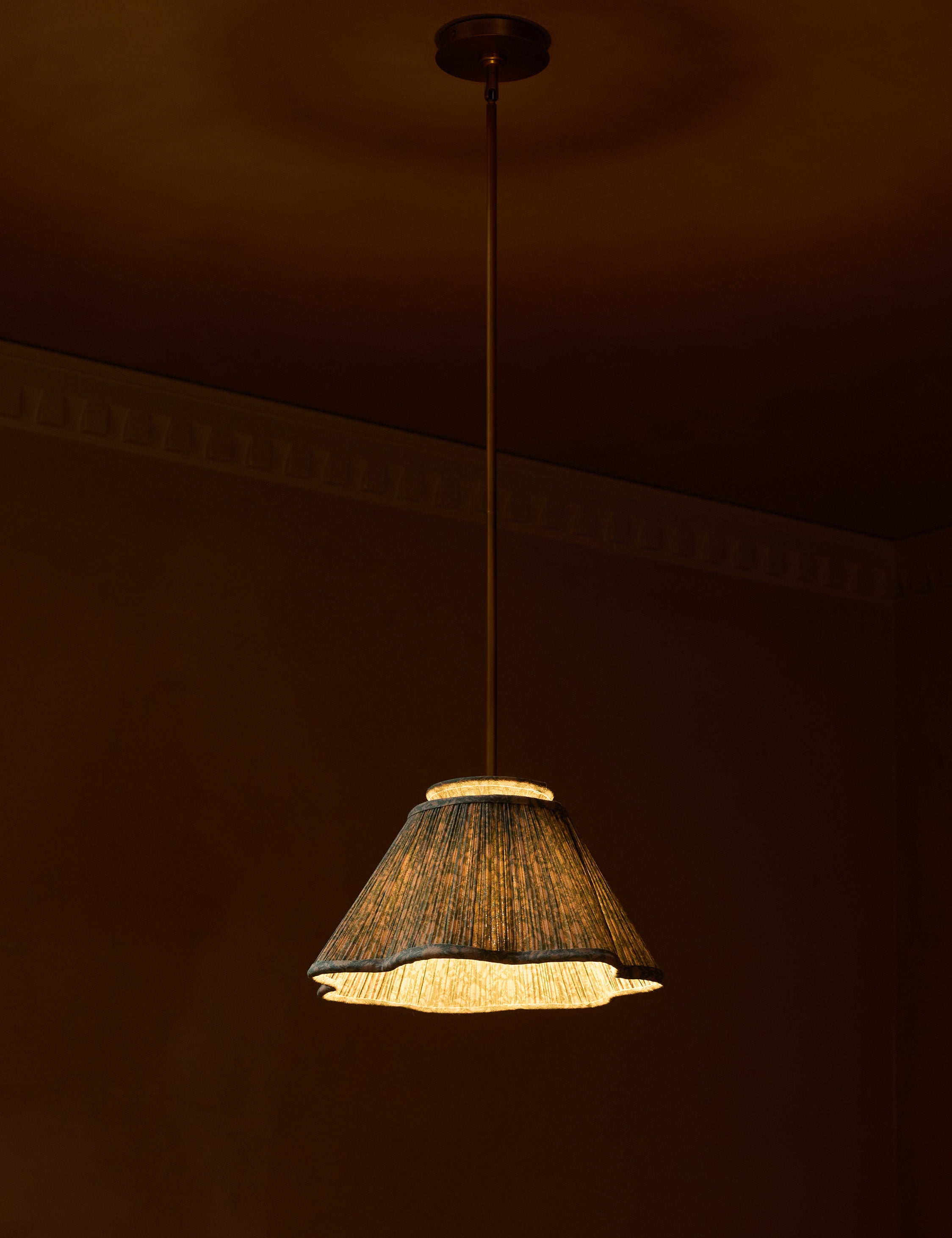 Juno Pendant Light | Floral Print Pleated Shade