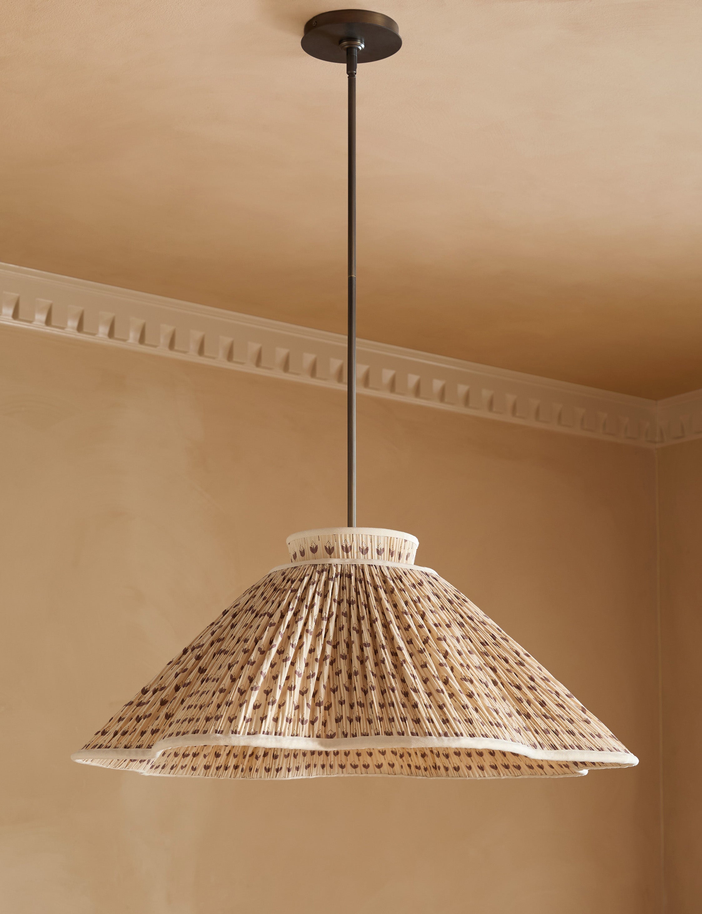Juno Pendant Light | Floral Print Pleated Shade