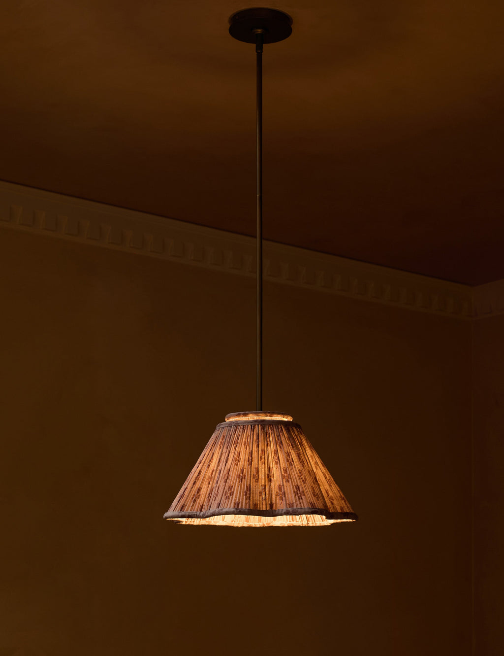 Juno Pendant Light | Floral Print Pleated Shade