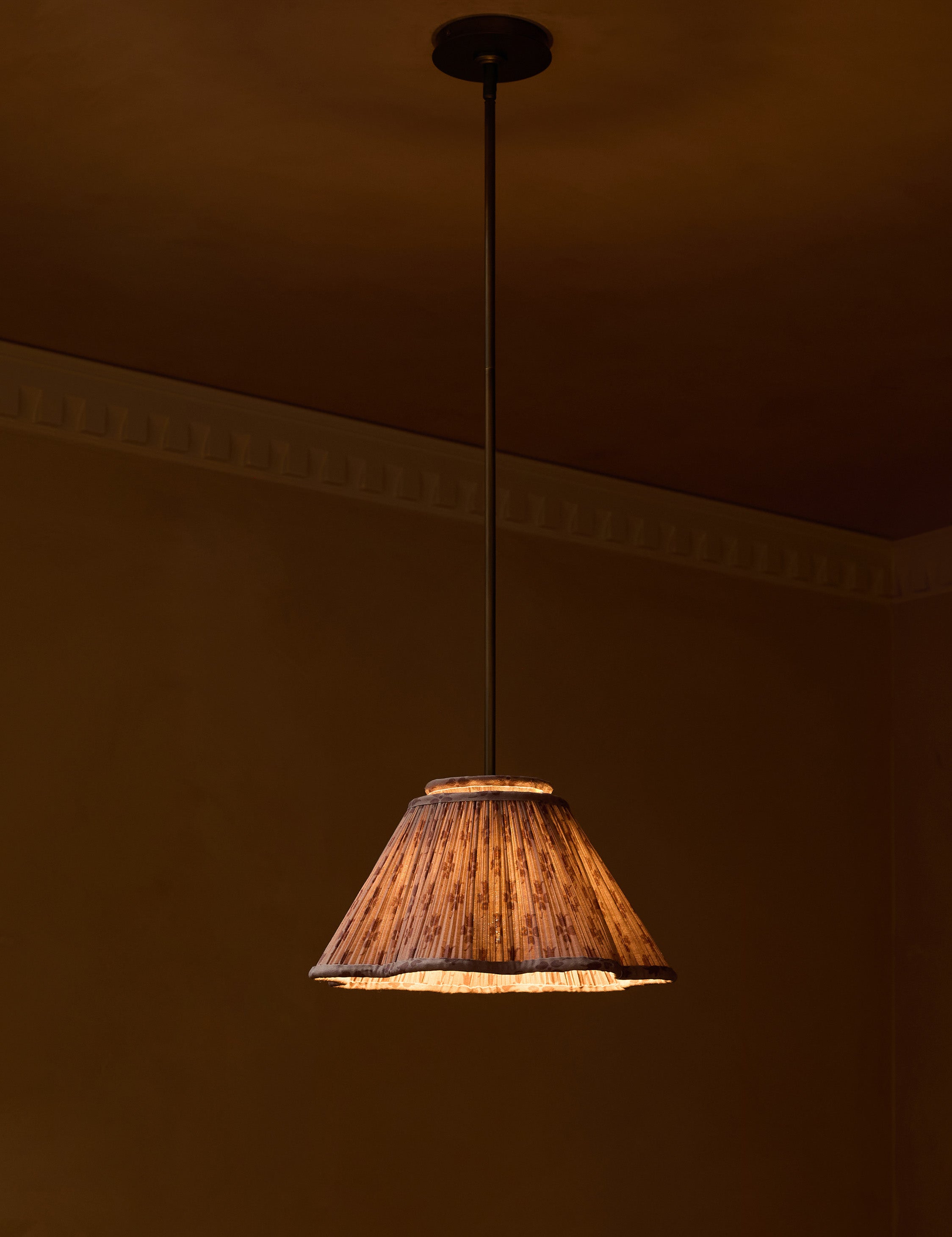 Juno Pendant Light | Floral Print Pleated Shade