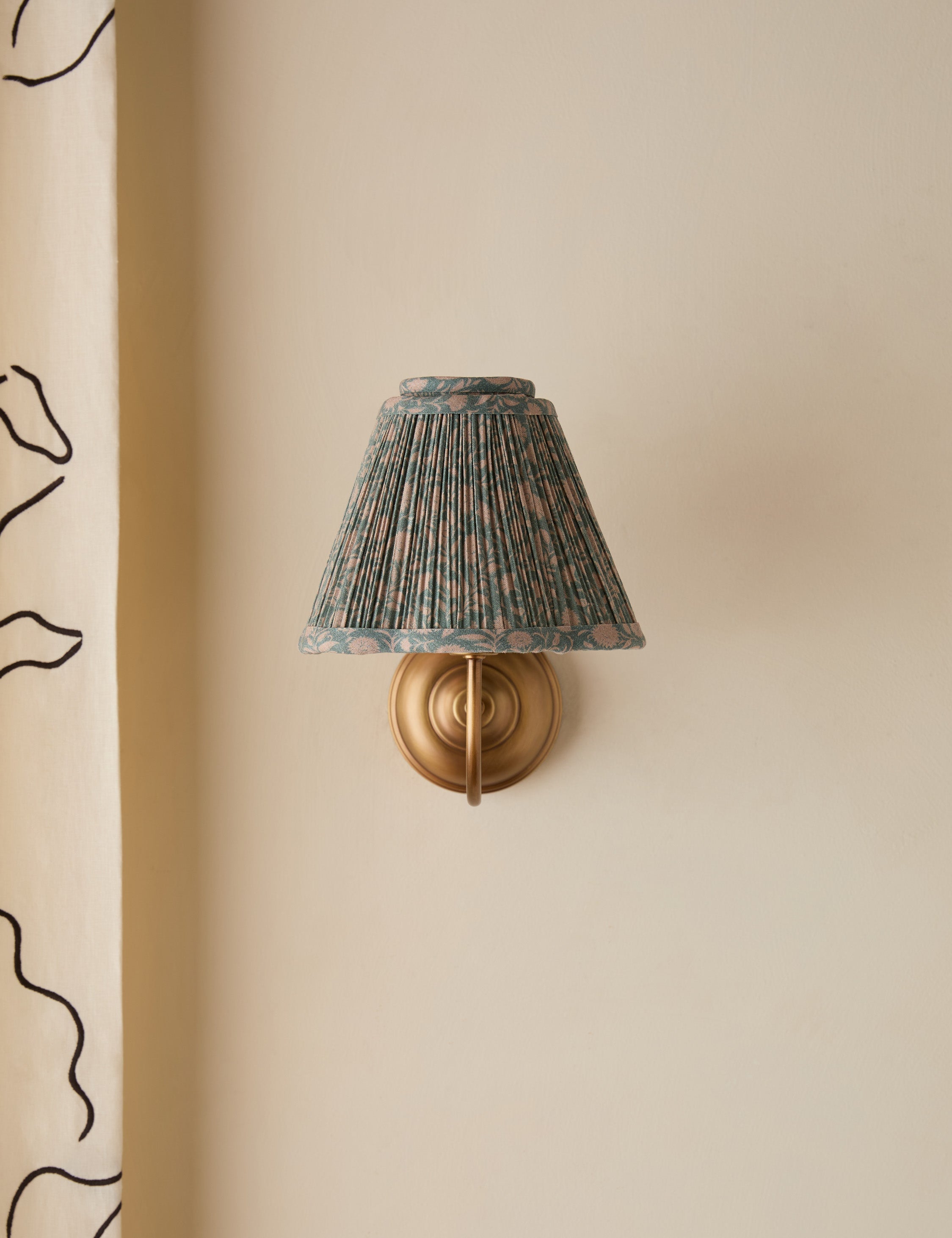 Juno Wall Sconce | Pleated Floral Shade, Textured Warmth