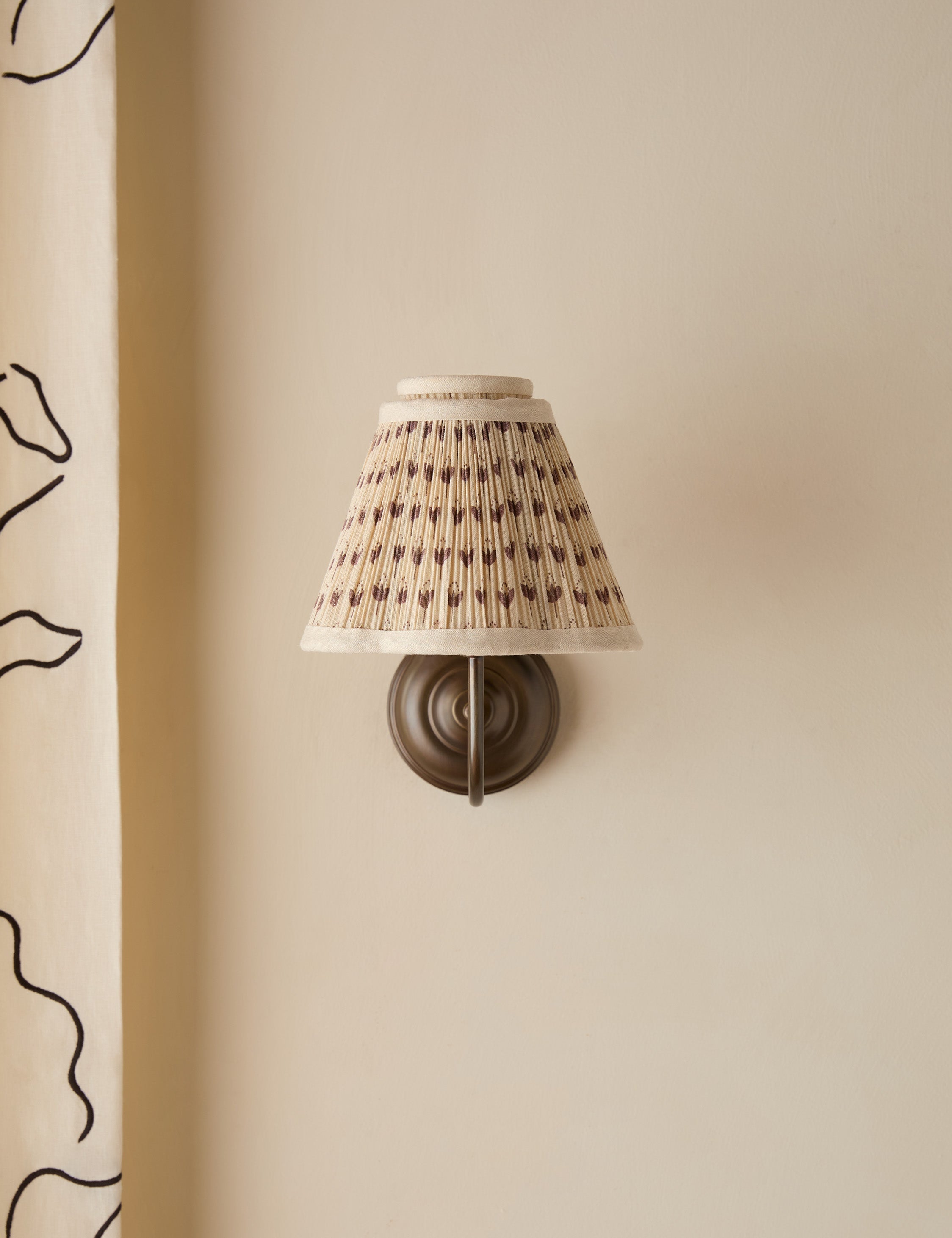 Juno Wall Sconce | Pleated Floral Shade, Textured Warmth