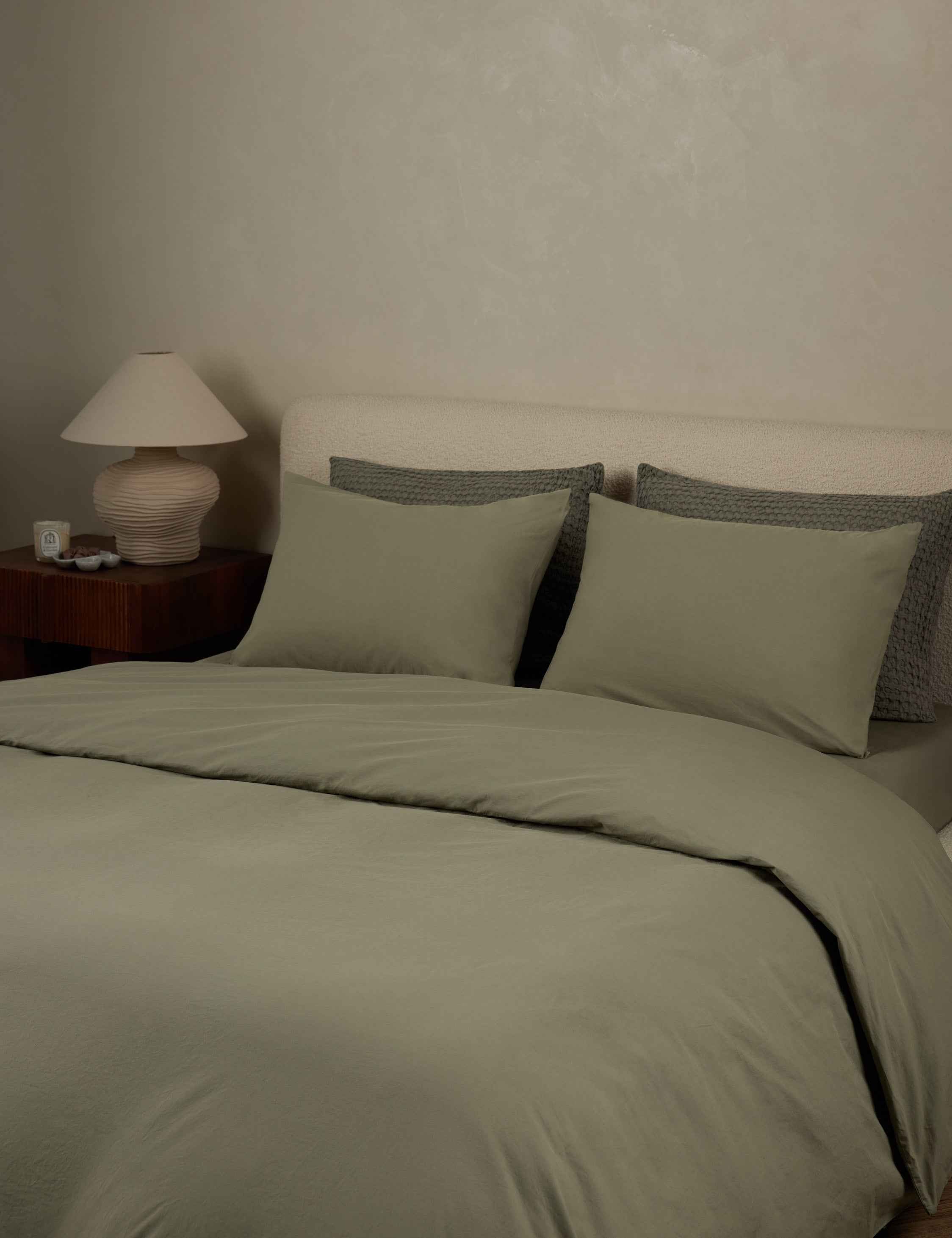Juno Duvet Cover | Washed Percale Fabric, Crisp Touch