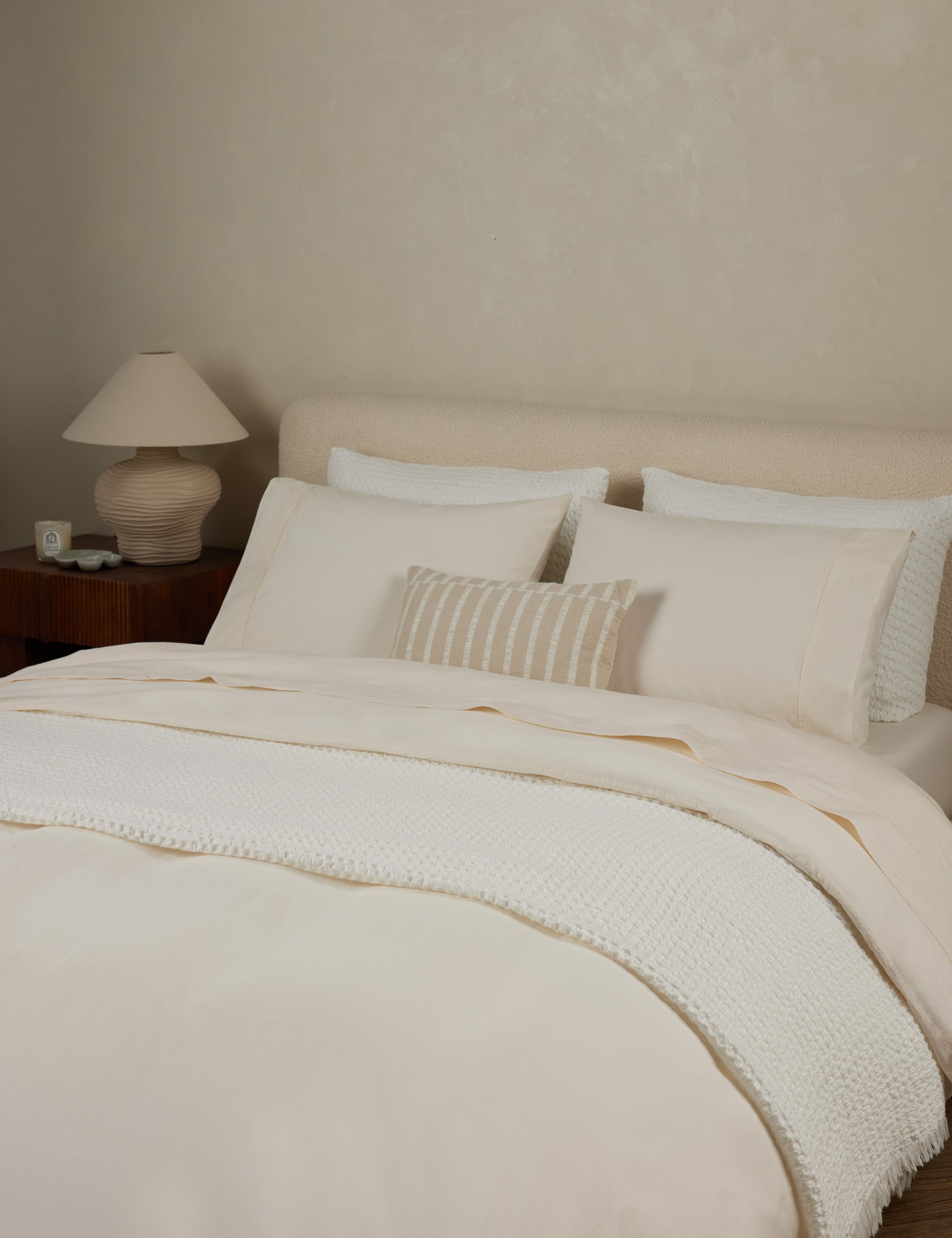 Luna Textured Blanket | Cotton-Linen Blend, Year-Round Comfort