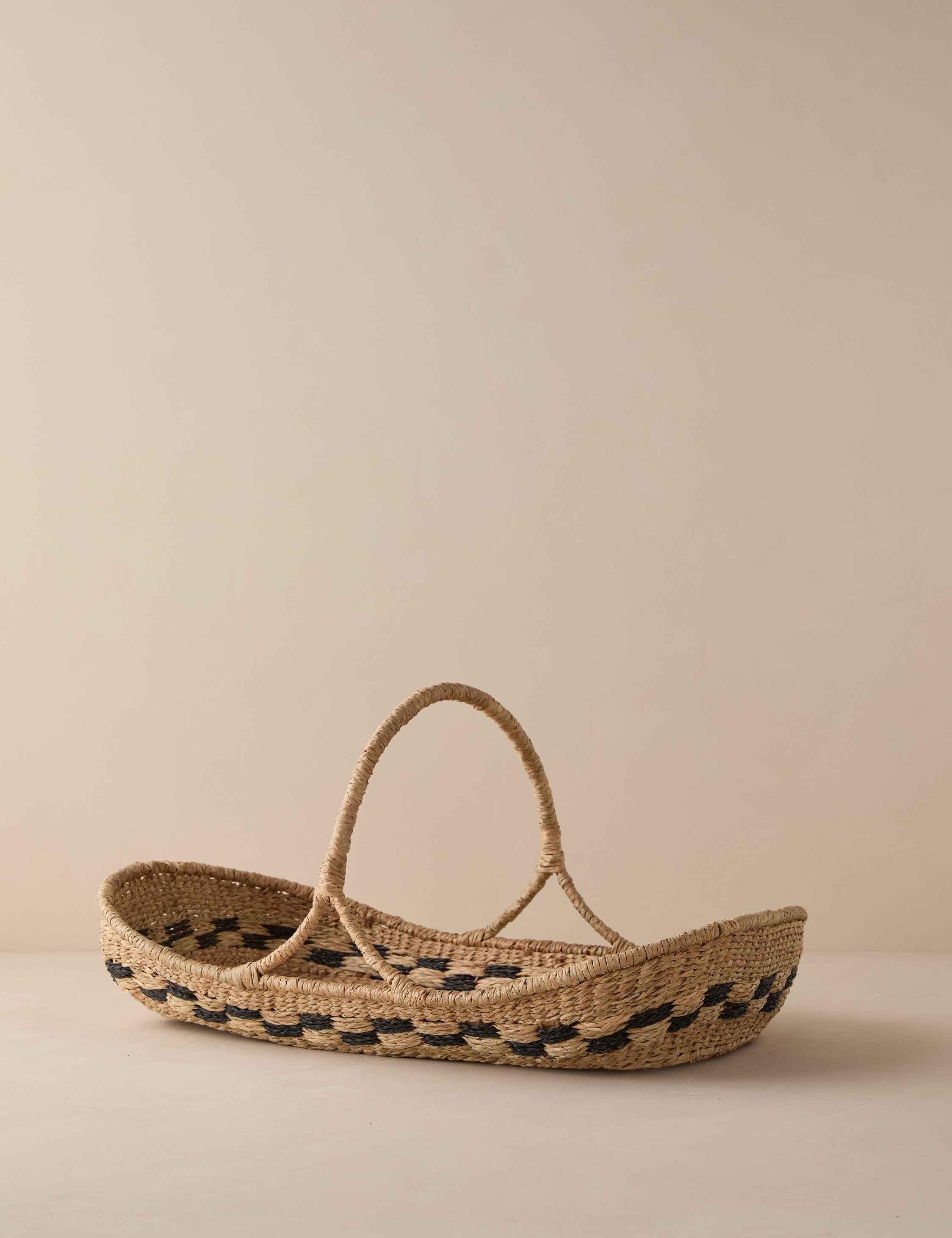 Kairo Woven Basket | Handled Design, Natural Accent