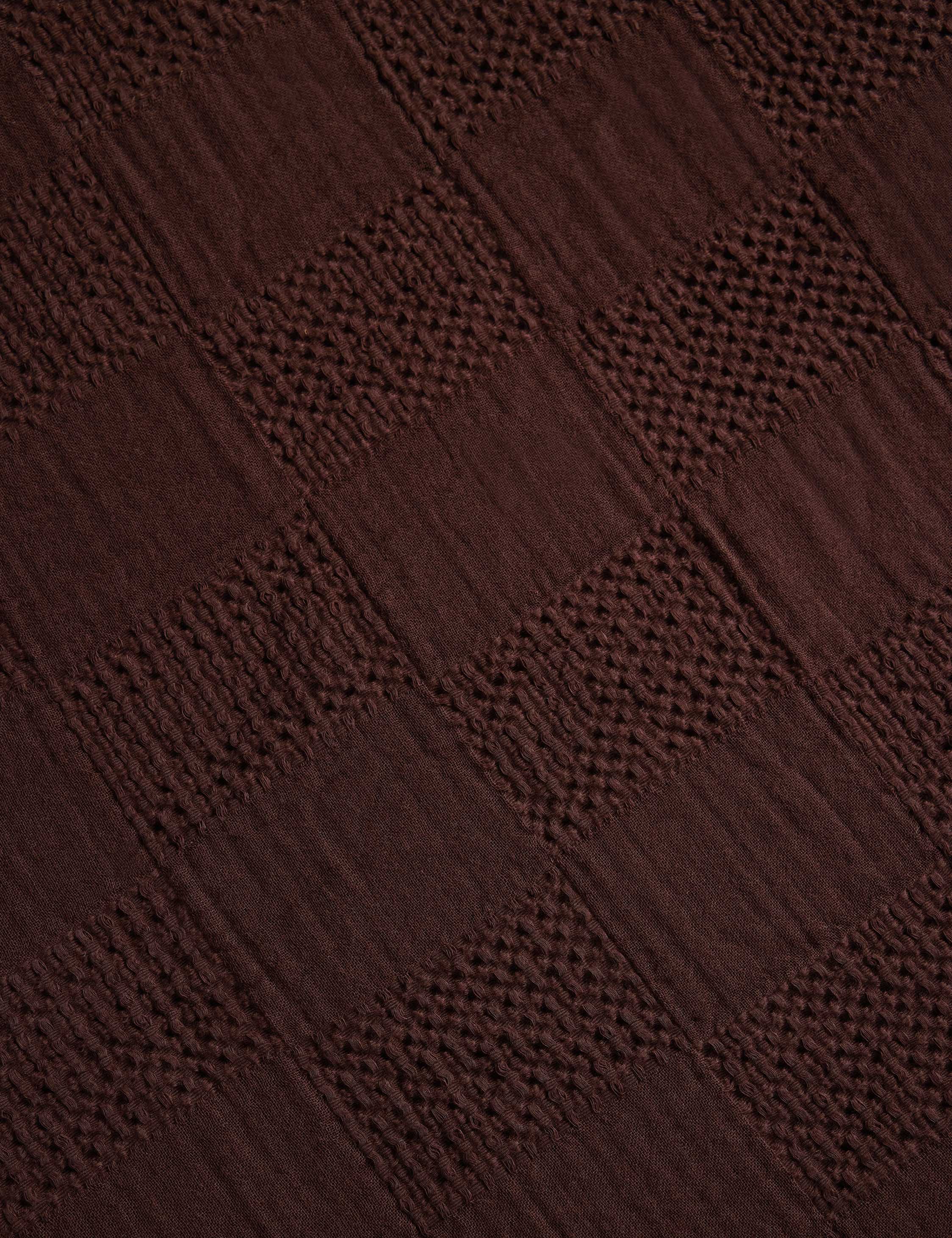 Kairo Textured Cotton Sham | Waffle Gauze Checkerboard Design