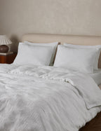 Kairo Textured Cotton Sham | Waffle Gauze Checkerboard Design