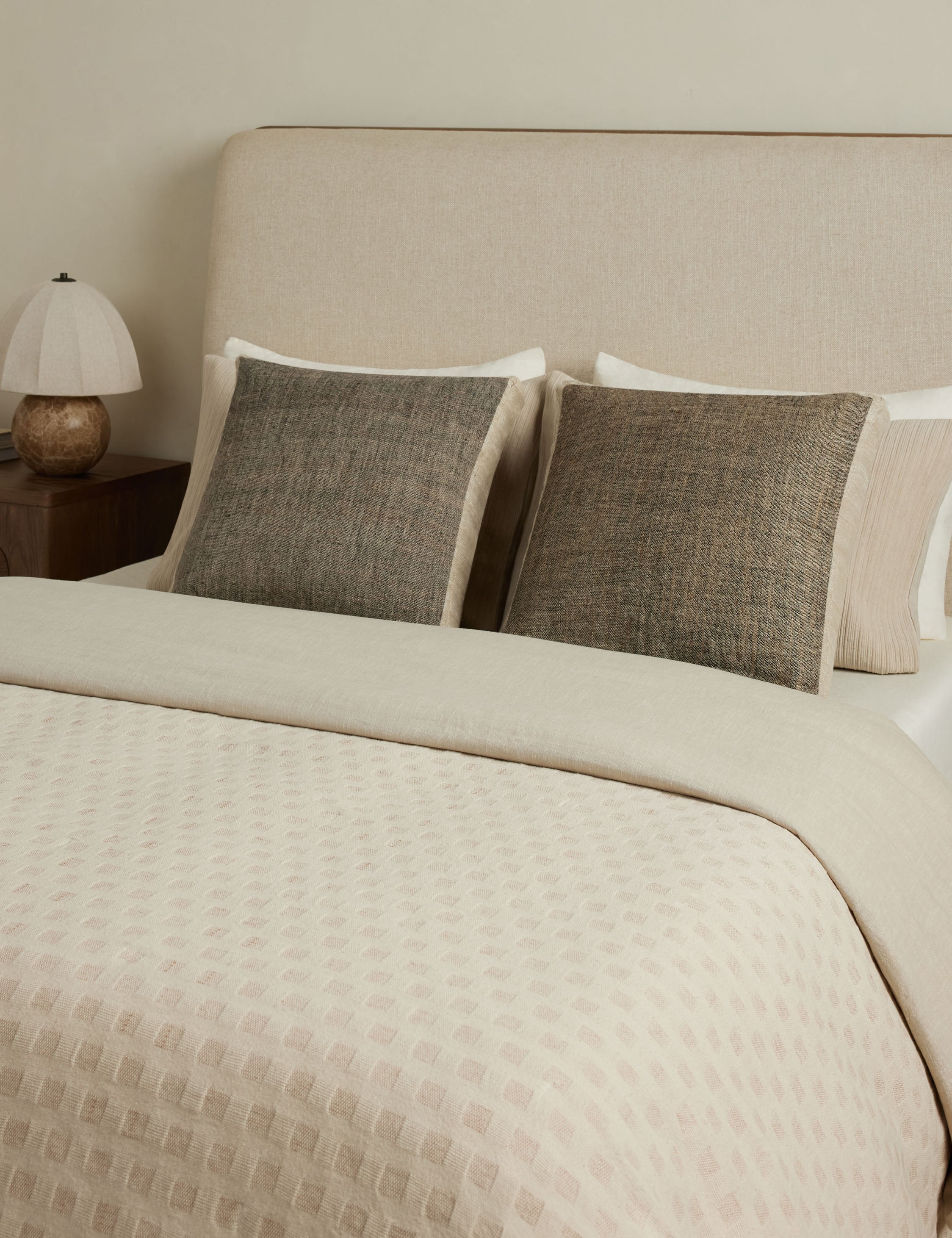 Luma Box Pillow | Linen Silk, Earthy Tones