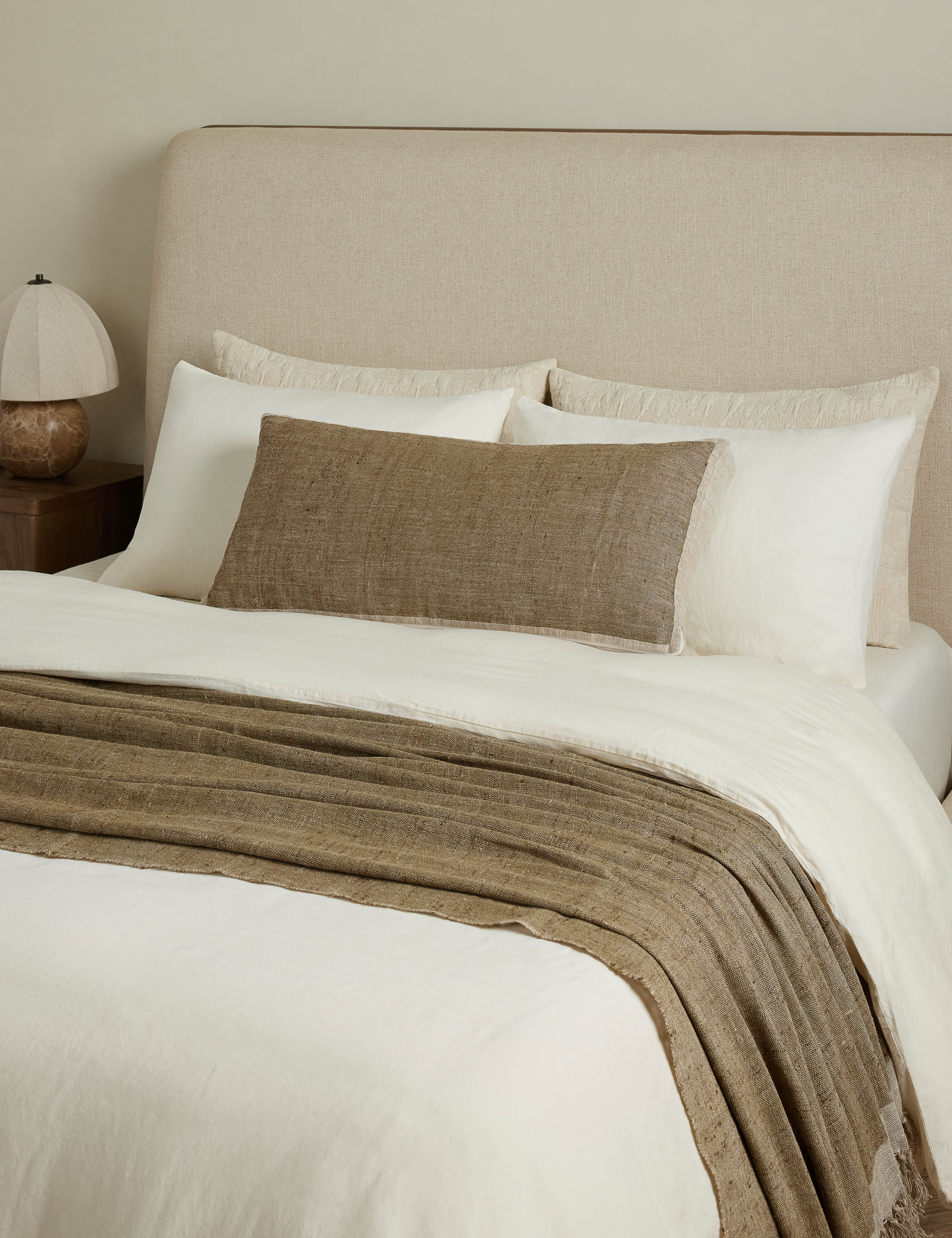 Luma Box Pillow | Linen Silk, Earthy Tones