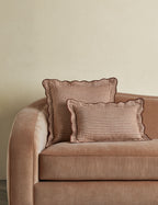 Luna Linen Pillow | Striped Design, Dramatic Flange