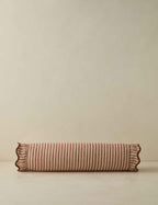 Lani Bolster Pillow | Striped Linen with Dramatic Flange