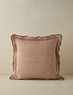 Luna Linen Pillow | Striped Design, Dramatic Flange