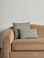 Liora Linen Pillow | Handmade Block Print, Floral Motif