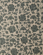 Liora Linen Pillow | Handmade Block Print, Floral Motif