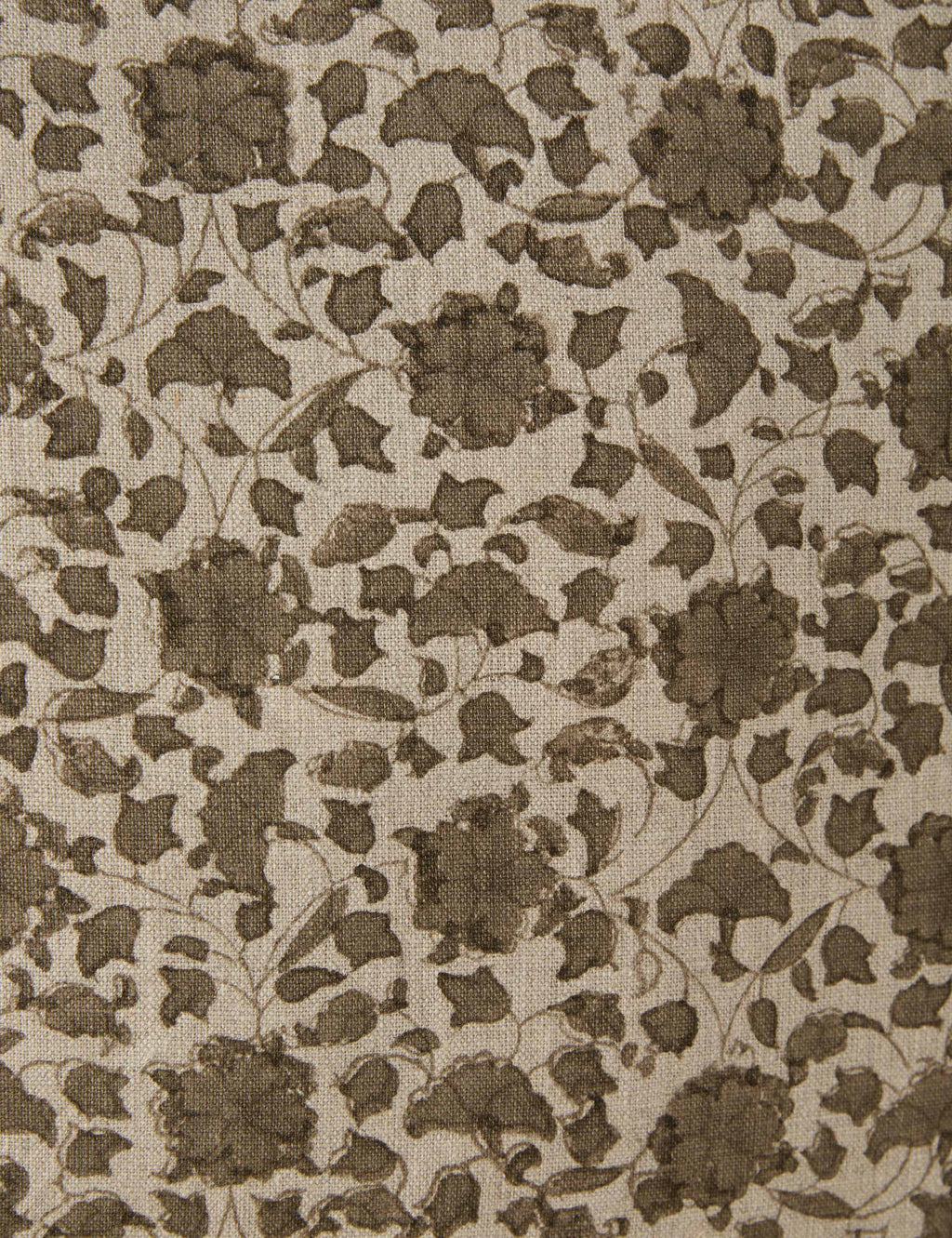 Liora Linen Pillow | Handmade Block Print, Floral Motif