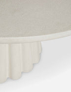 Luno Round Dining Table | Durable Concrete, Fluted Pedestal Base