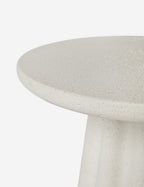 Luna Round Side Table | Durable Concrete, Fluted Base
