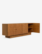 Brix Sideboard | Fluted Plinth Base, Natural Grain Warmth