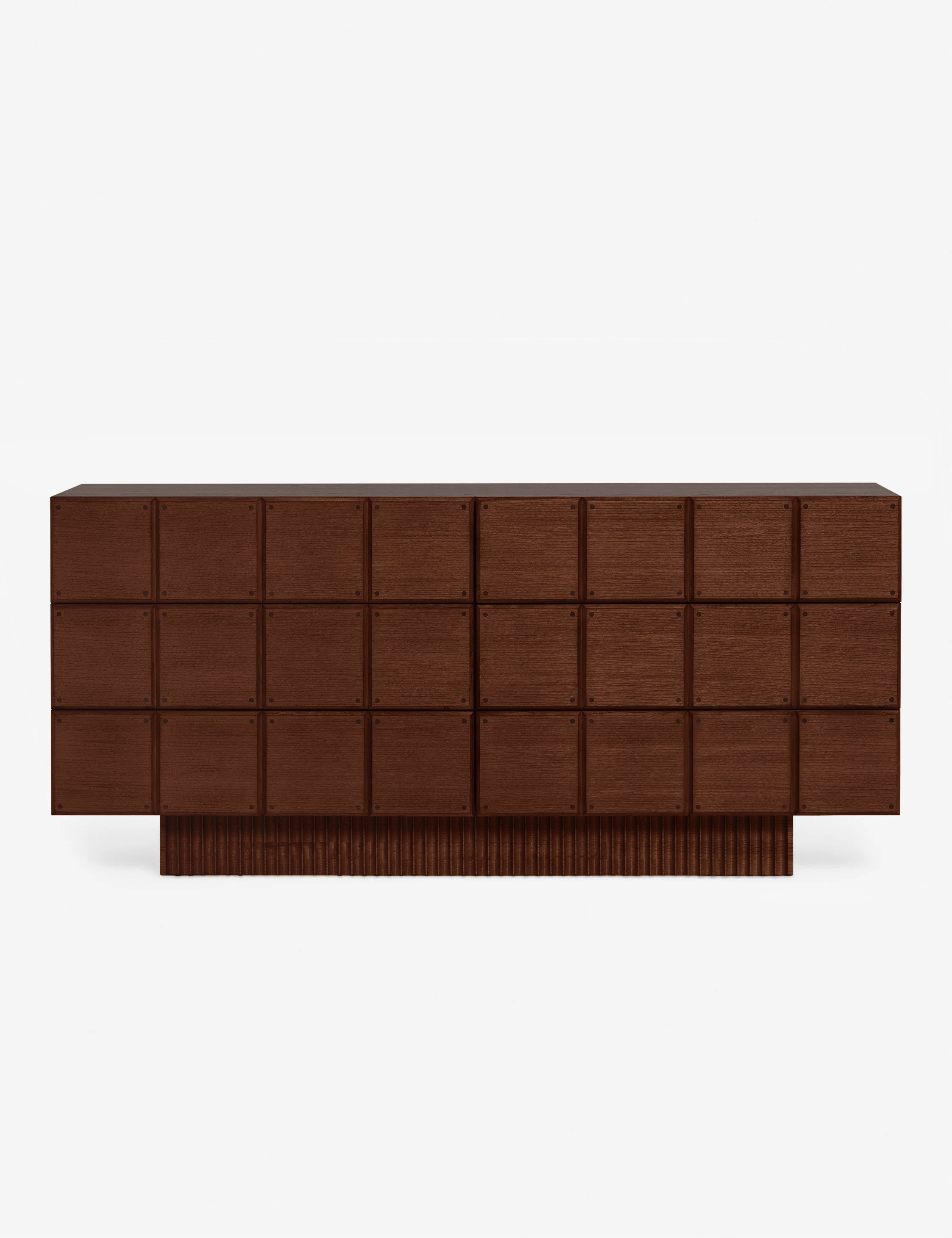Lumen Dresser | Fluted Plinth Base, Six Spacious Drawers