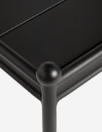 Luna Outdoor Coffee Table | Black Metal Frame, Slatted Top
