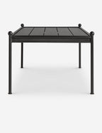 Luna Outdoor Coffee Table | Black Metal Frame, Slatted Top
