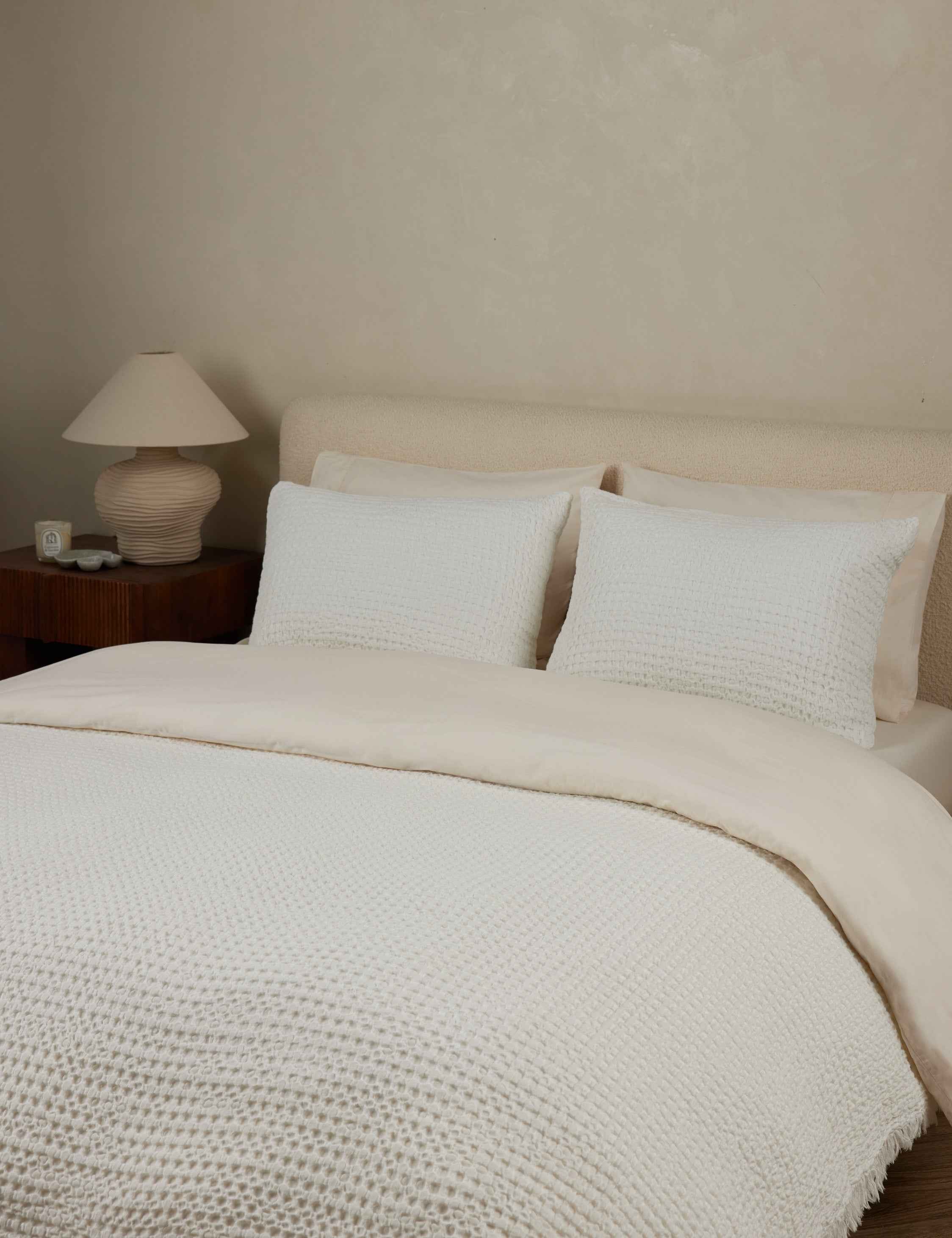 Luna Textured Blanket | Cotton-Linen Blend, Year-Round Comfort