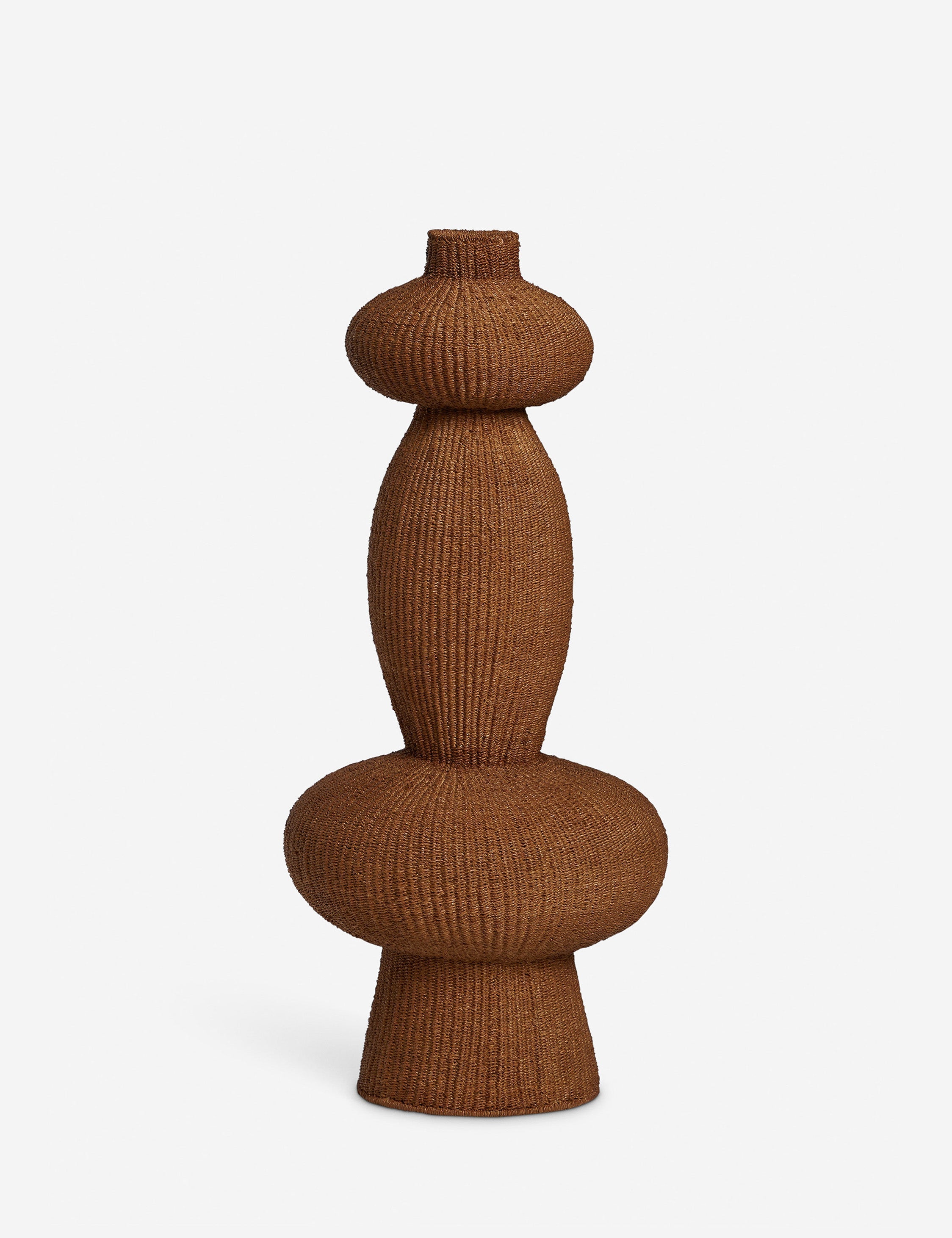 Luna Decorative Floor Vase | Artisanal Weave, Natural Fiber