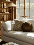 Mira Velvet Round Pillow | Pleated Texture, Soft Hues