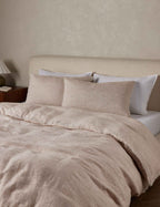 Luna Linen Sham | Heathered Texture, Shell Button Closures