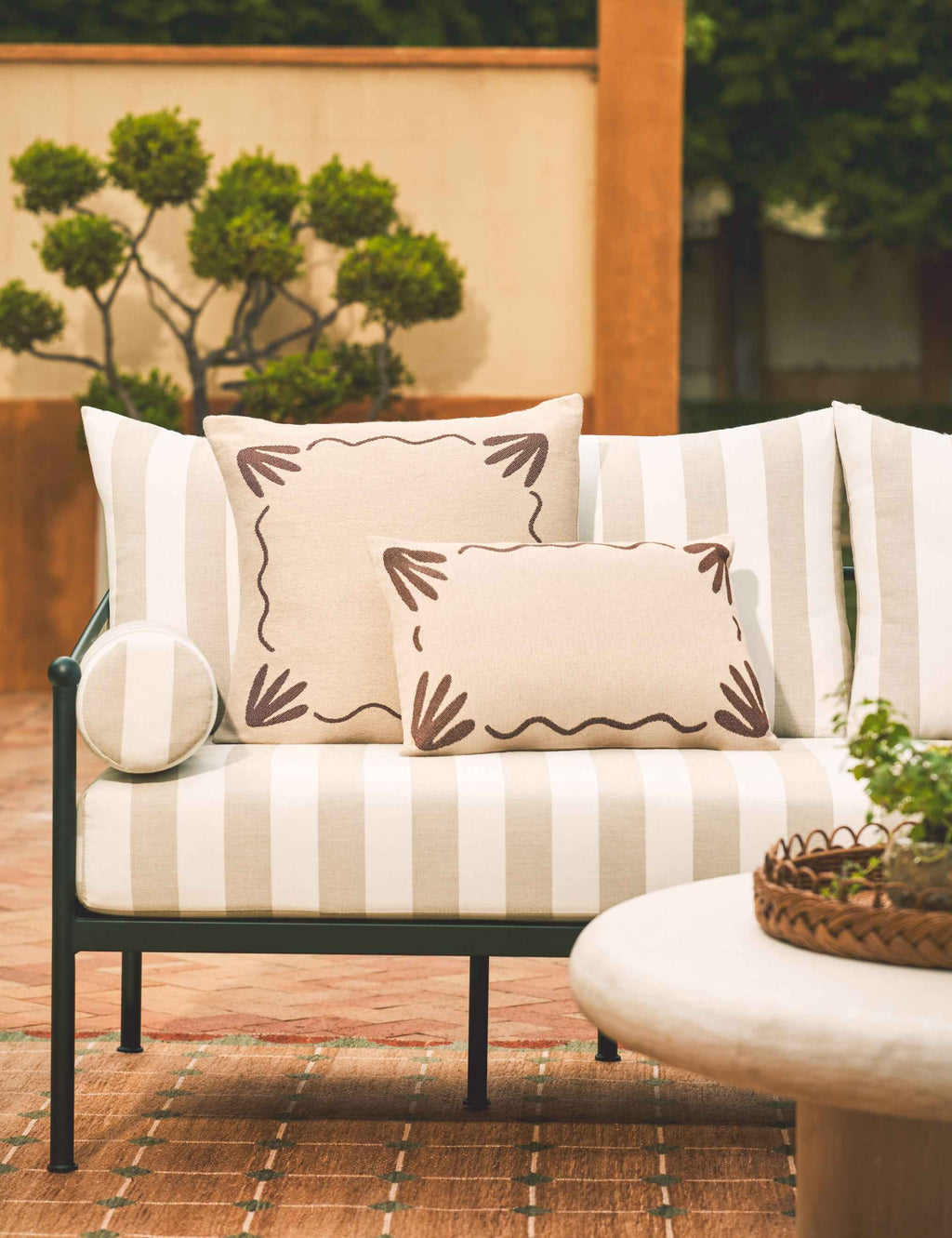 Luna Indoor/Outdoor Pillow | Abstract Minimalist Design, Chic Edge
