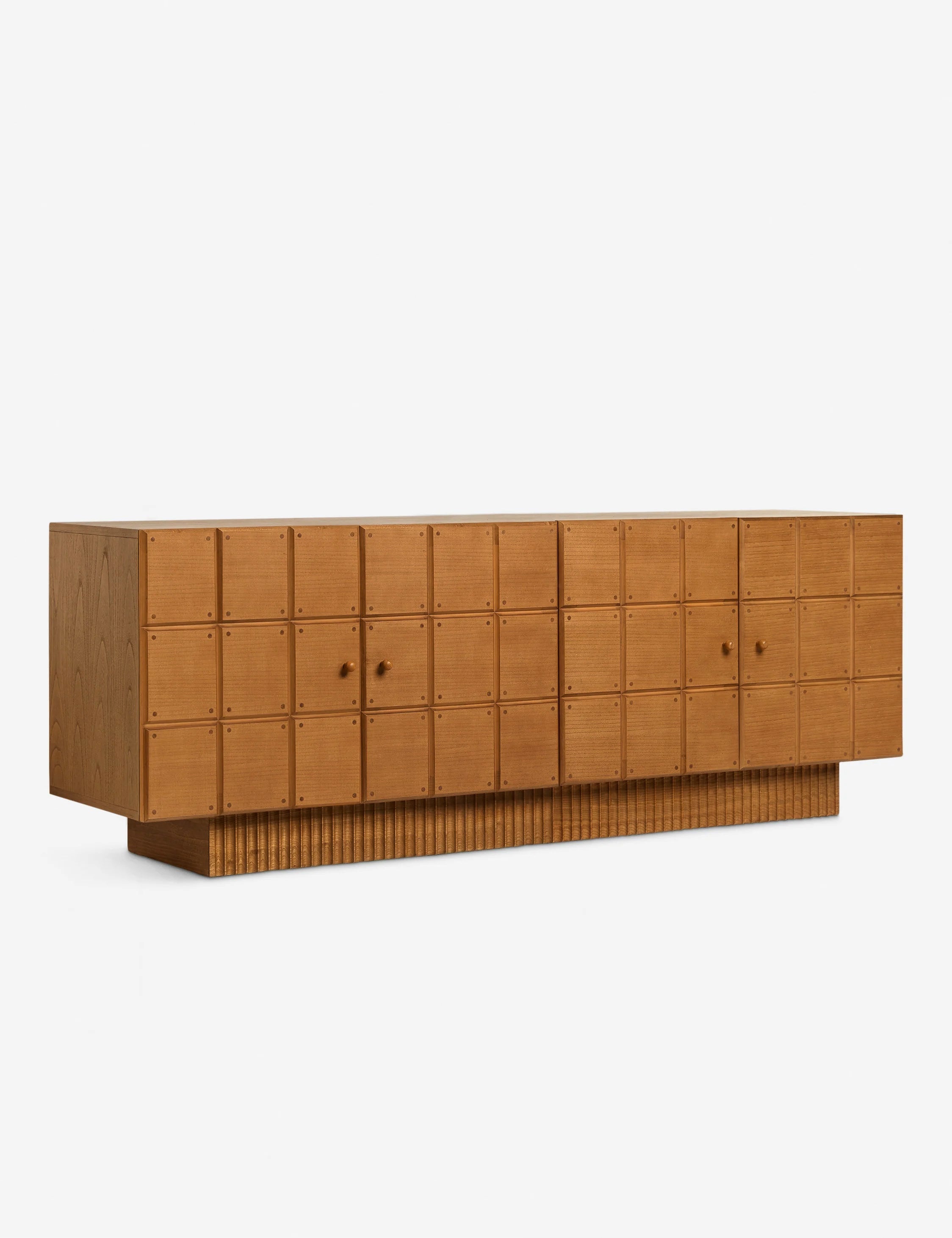 Brix Sideboard | Fluted Plinth Base, Natural Grain Warmth
