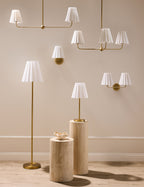 Mira Double Sconce | Ruffled Shade, Modern Transitional Design