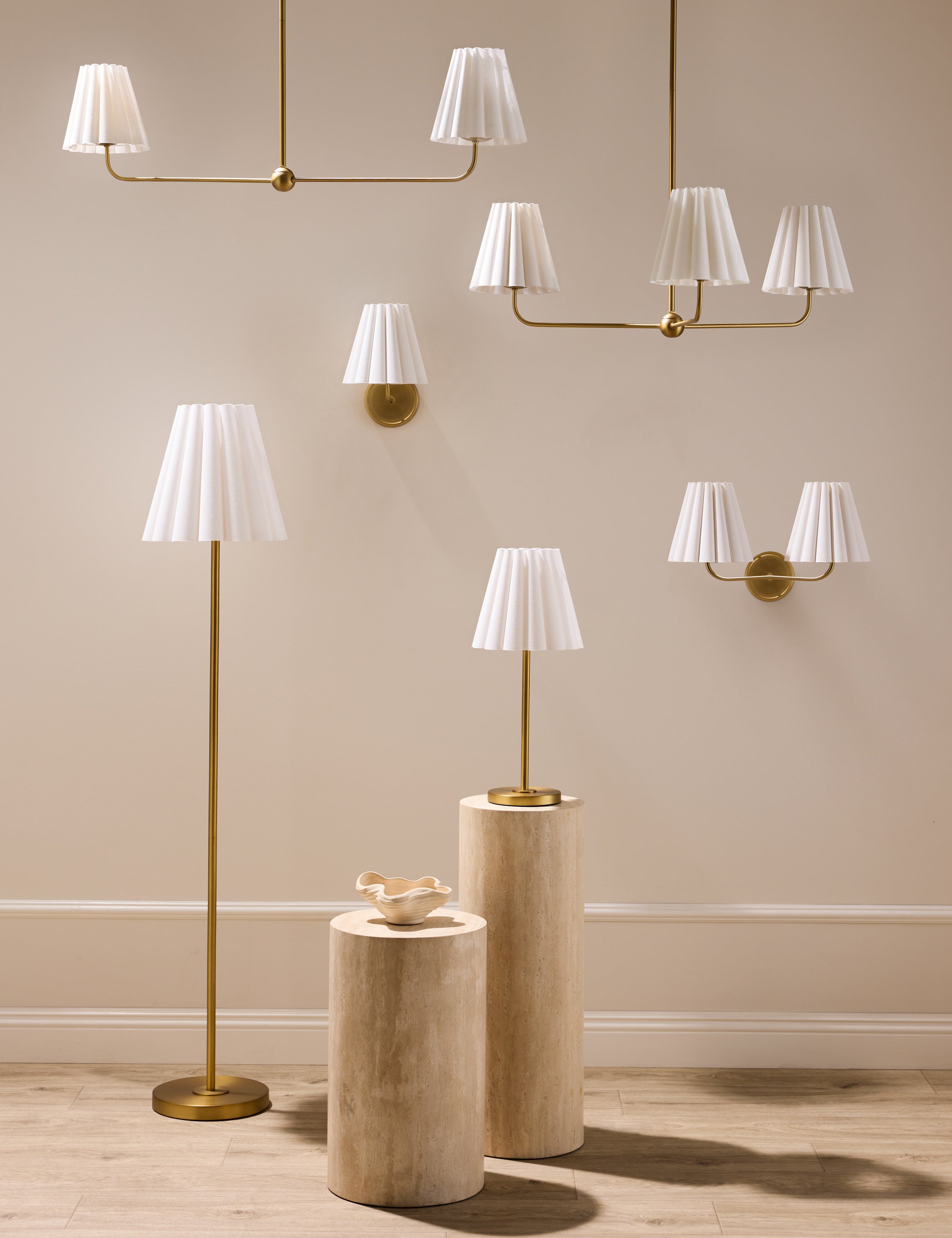 Mira Double Sconce | Ruffled Shade, Modern Transitional Design