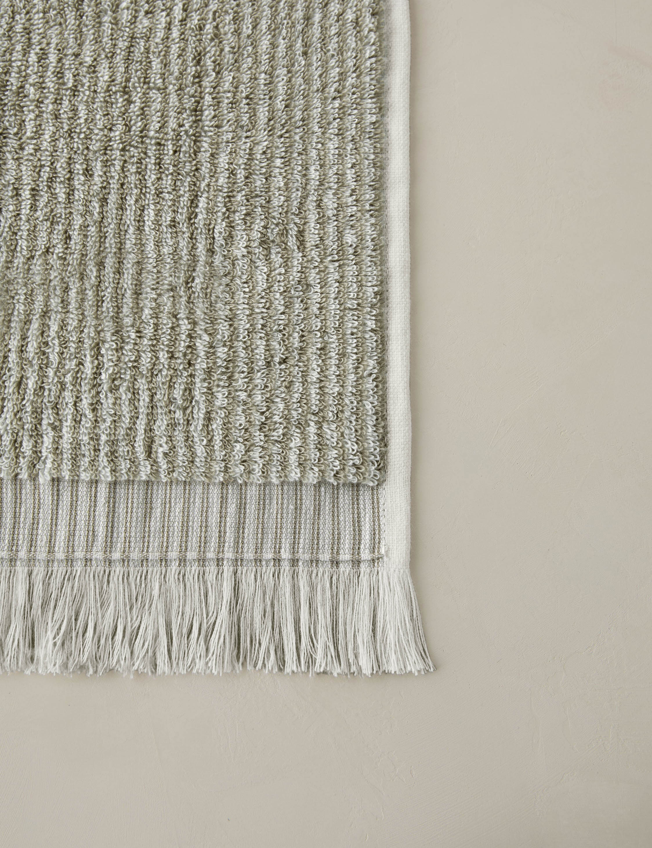 Luma Organic Cotton Towel | Striped Design, Thick Fringe