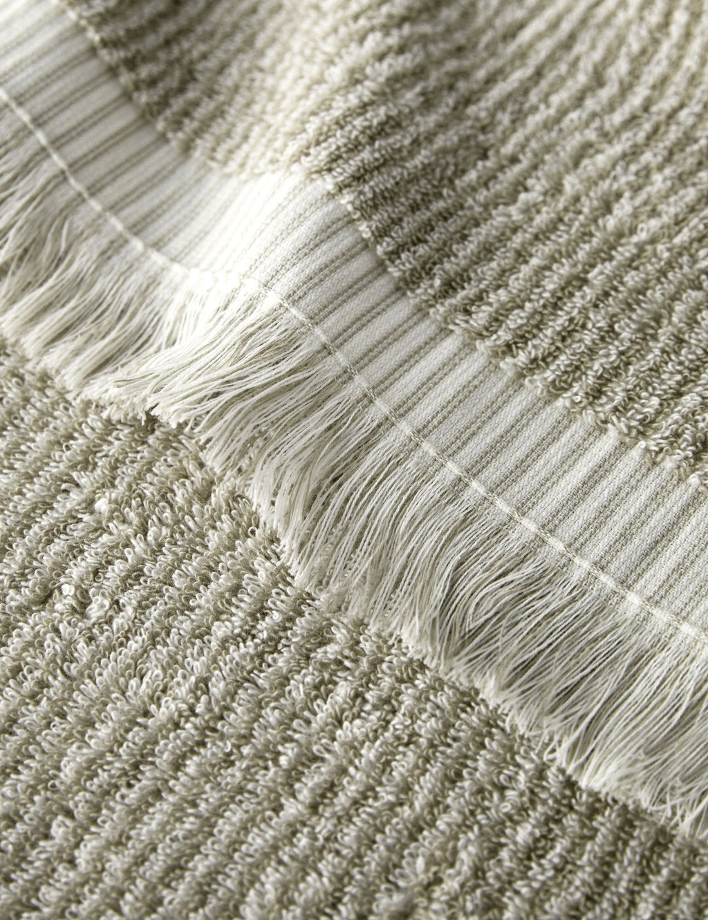 Luma Organic Cotton Towel | Striped Design, Thick Fringe