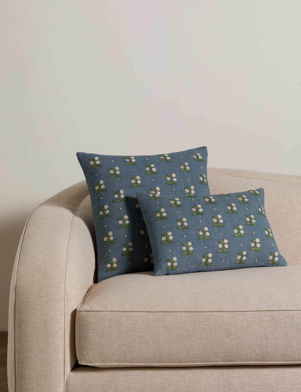 Mira Embroidered Pillow | Floral Design, Colorful Accent