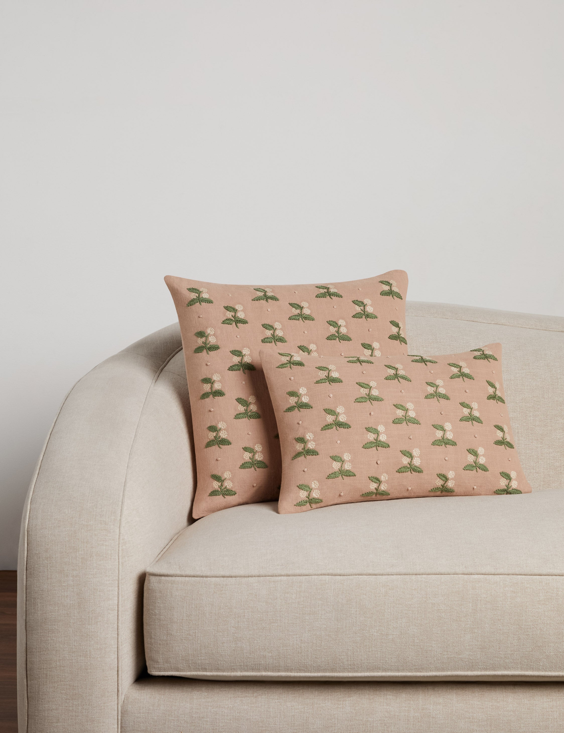 Mira Embroidered Pillow | Floral Design, Colorful Accent