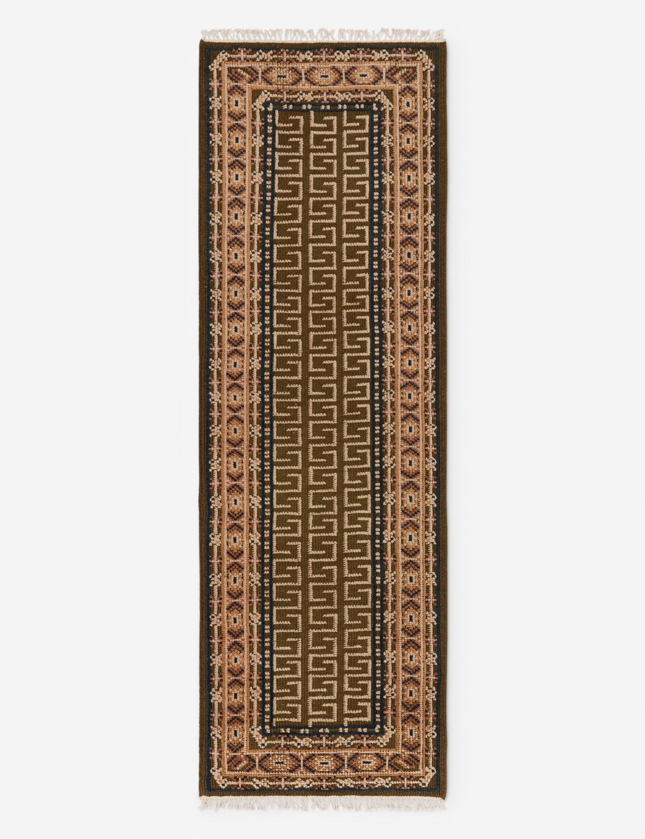 Mira Hand-Knotted Wool Rug | Traditional Pattern, Fringe Detail